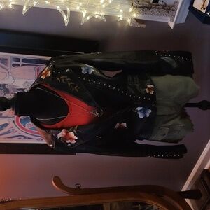 Floral Embroidered Black Jacket